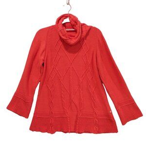 Pure knits Neon Budda sweater womens XS peachy orange multi weave preppy Career